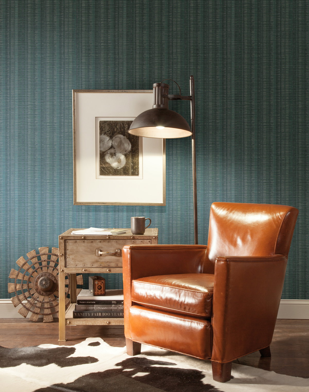 Blue Broken Boucle Stripe Wallpaper, by York Wall, 27' length x 2'3" width x 0.02" depth View 3