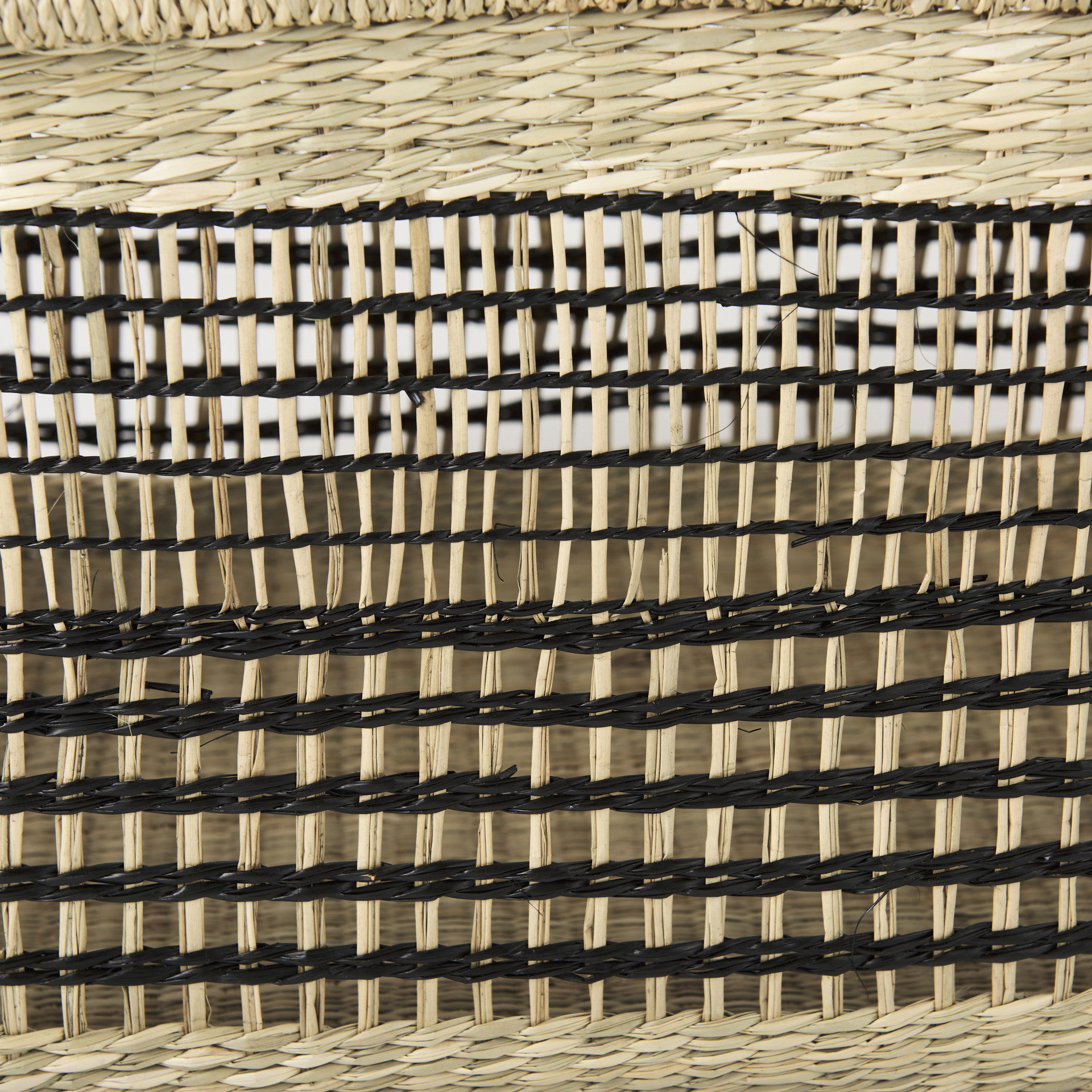 Nia  Set of 2 Light Brown Seagrass Rectangular Basket with Handles large image 