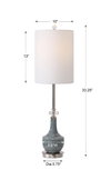 Piers Mottled Blue Buffet Lamp, by Uttermost, 10" width x 2'9.25" height x 10" depth thumbnail 3