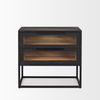 Sloan Black Wood with Black Metal Frame Side Table thumbnail 2