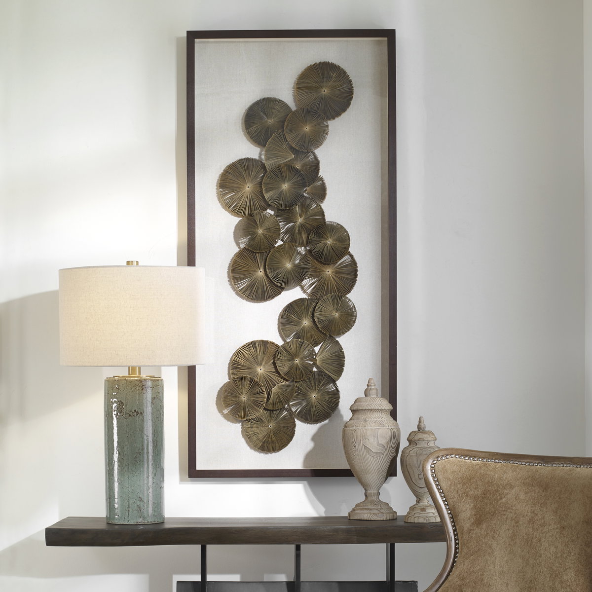 The Times Shadow Box Wall Art, by Uttermost, 27.6" width x 59.1" height x 2.5" depth View 2