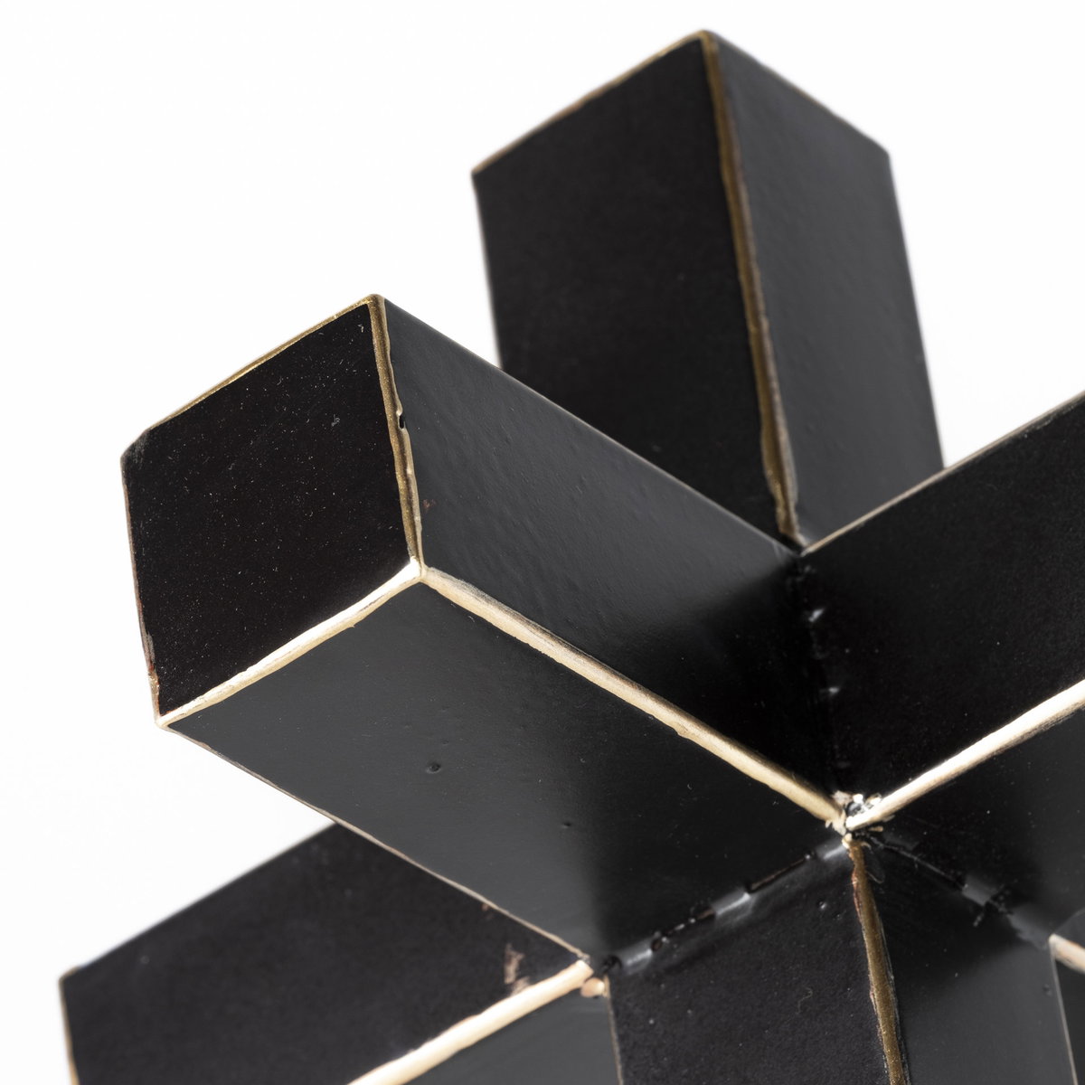 Abel (Small) 8L x 7W Black Metal Jack with Gold Accents, Decorative Object by Mercana, 7.68" length x 6.69" width x 6.3" height View 8