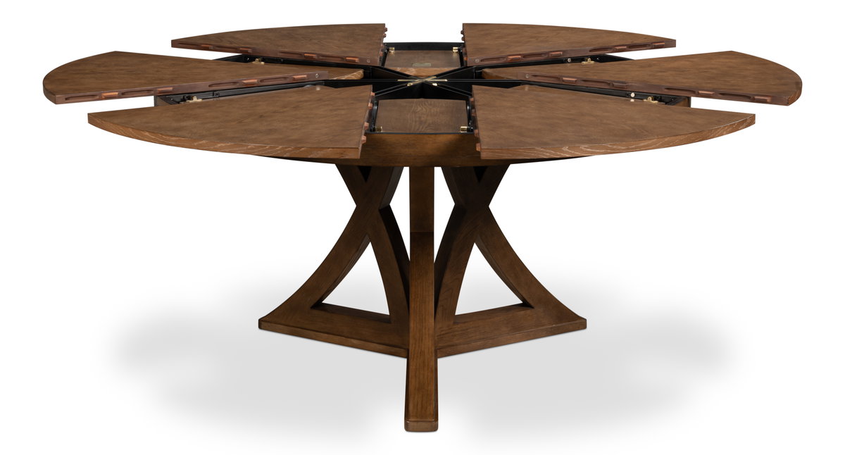 Casual Jupe Dining Table Light Mink Med, by Sarreid, 4'7" length x 4'7" width x 2'6" height View 2