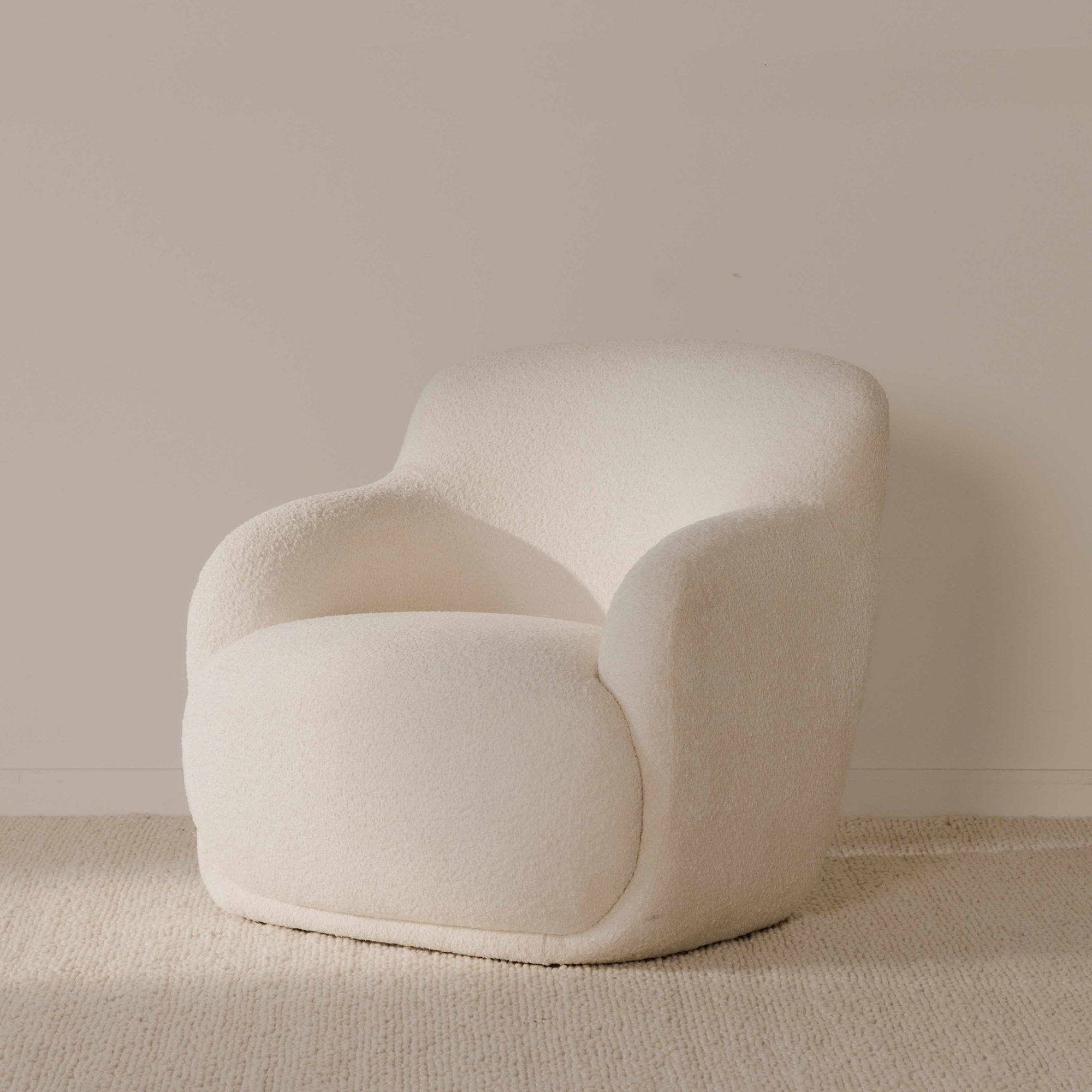 Stevie Lounge Chair Cream, Accent Chair by Moe's Home, 35" width x 32.3" height x 34.25" depth View 7