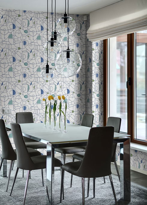 Fauvist Blue & Green Peel & Stick Wallpaper