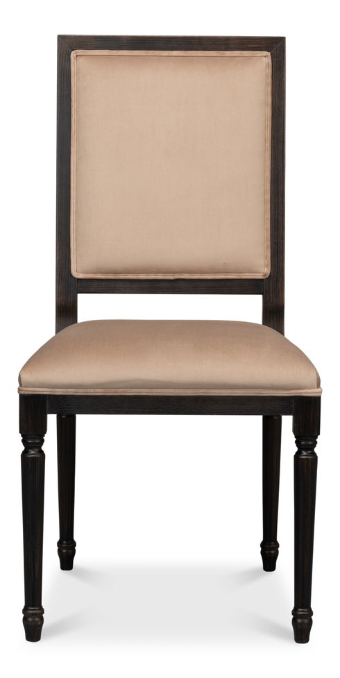 Square Back Side Chair,Nero,Toffee