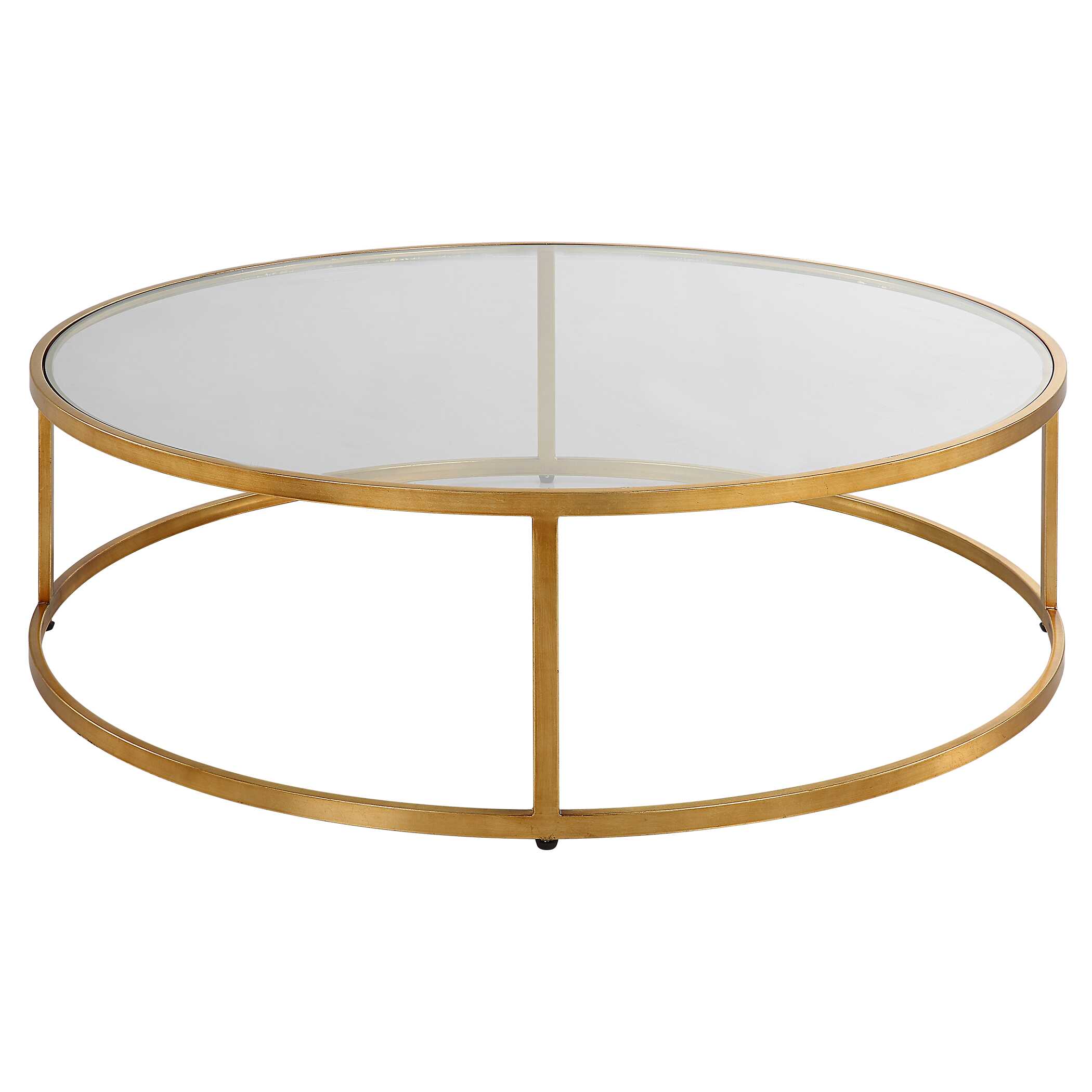 Radius Modern Circular Coffee Table, Furniture by Uttermost, 48" width x 14.5" height x 48" depth View 6