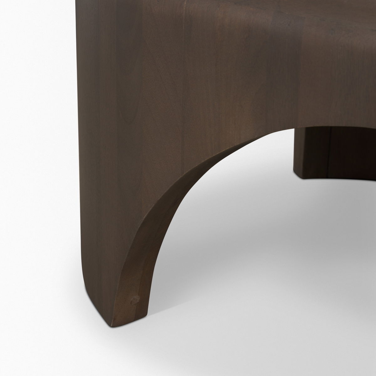 Shima Oval Dark Brown Wood with Arched Legs Coffee Table, by Mercana, 48" length x 28" width x 16" height View 9