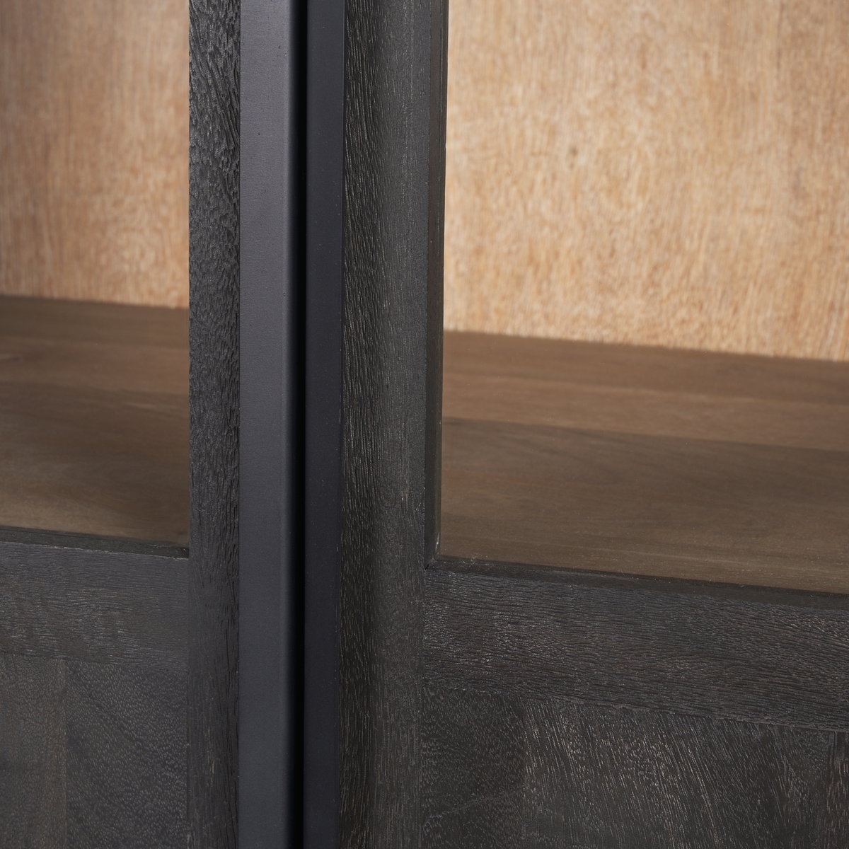 Sloan 42W x 80H Black Wood with Black Metal Frame Arched Cabinet, Cabinets & Sideboard by Mercana, 42" length x 18.5" width x 80" height View 14