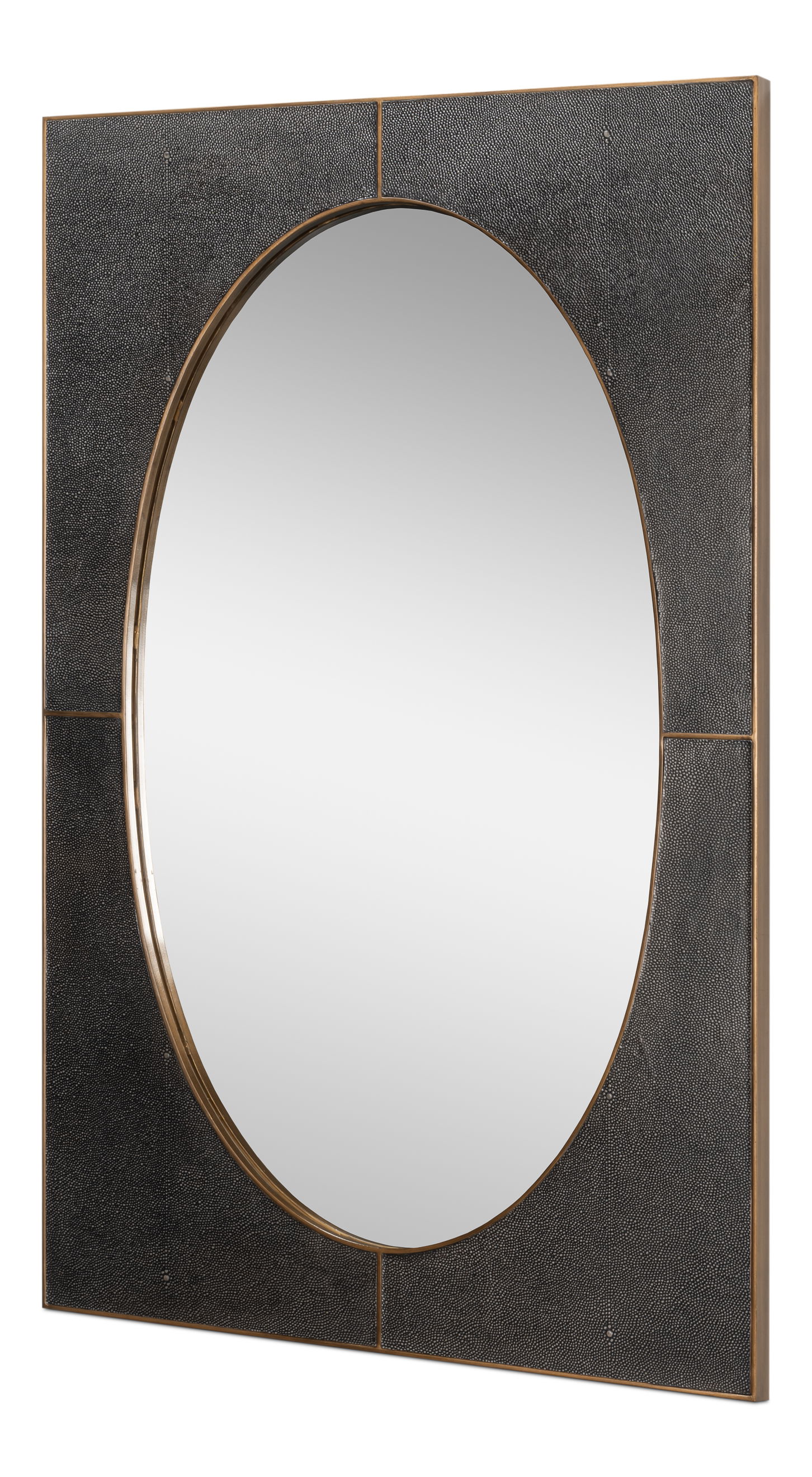 Francis Mirror,Shagreen,Antique Grey, by Sarreid, 28" length x 1" width x 43" height View 2