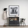 Everett Matte Black Metal with Two Wood Shelves Coat Rack, Stands, Racks & Hook by Mercana, 16.75" length x 16.75" width x 71" height thumbnail 2