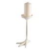 Daffy II Tall White Cast Iron Chicken Foot Table Candle Holder thumbnail 0