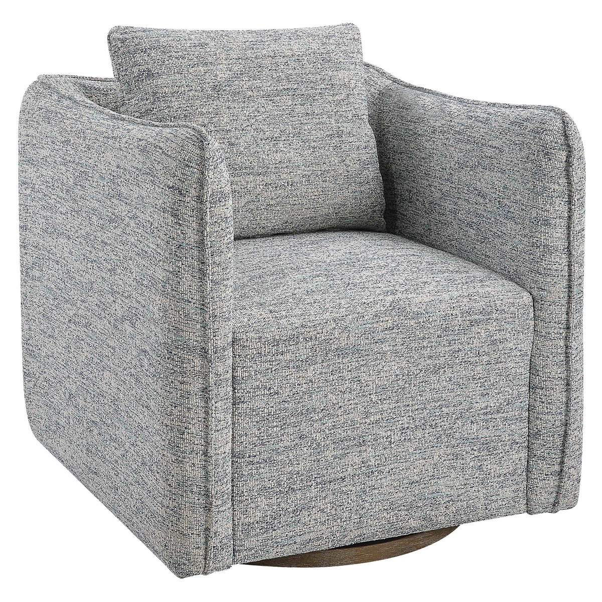 Corben Blue Swivel Chair, Accent Chair by Uttermost, 30" width x 30" height x 30" depth View 5