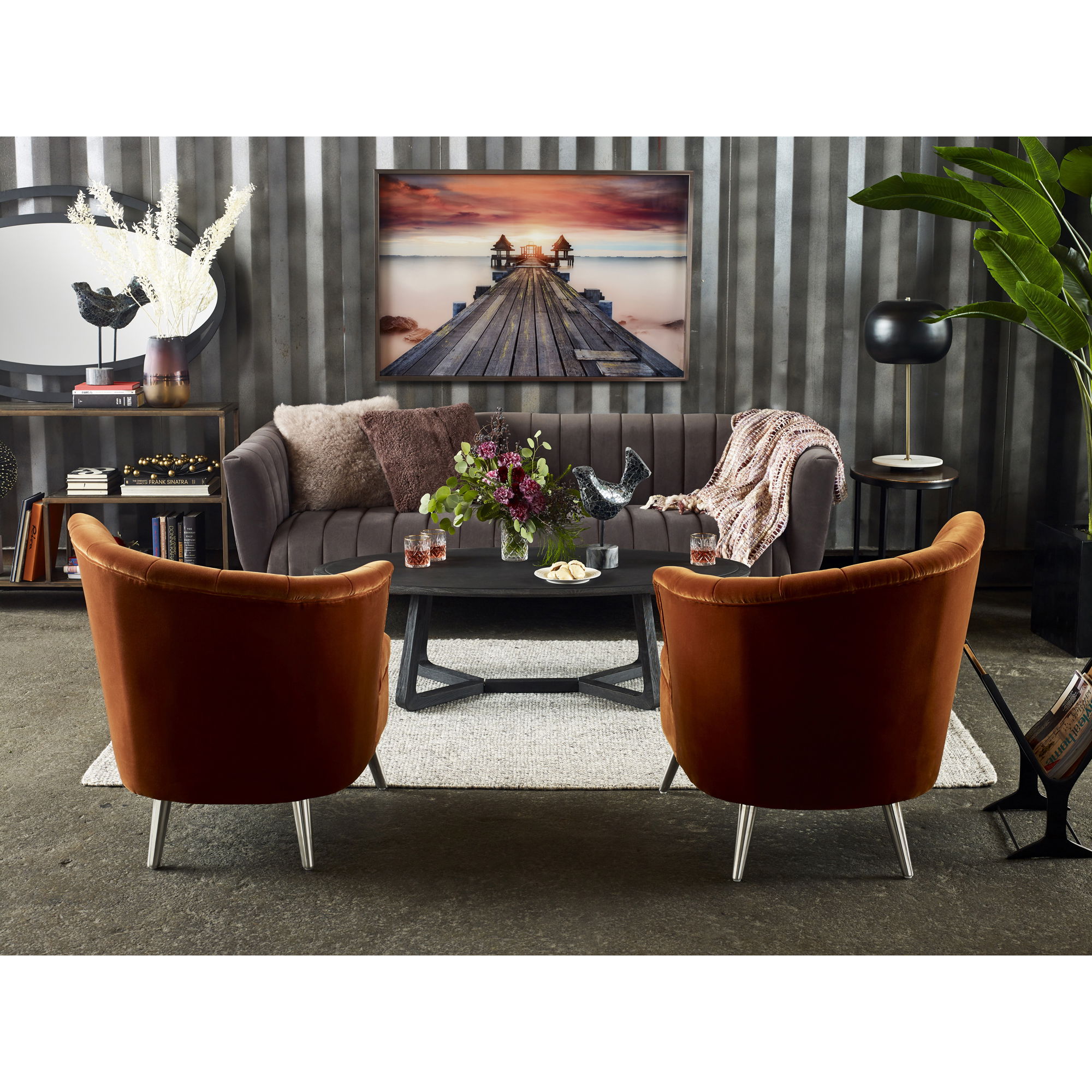 Ziff Magazine Holder Light Brown, Figurines & Statue by Moe's Home, 15.7" width x 18" height x 14" depth View 5