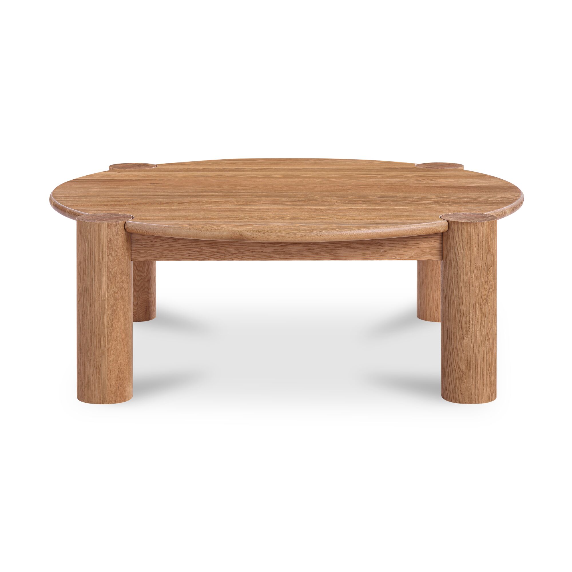 Jack Coffee Table Brushed Natural Oak, by Moe's Home, 43.3" width x 15.7" height x 43.3" depth View 1
