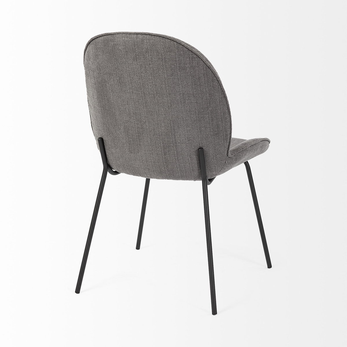 Inala Curved Back Dining Side Chair | Grey Fabric with Metal, Dining Chair by Mercana, 21.26" length x 25.59" width x 34.25" height View 8
