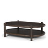 Romi Dark Brown Wood with Bottom Shelf Oval Coffee Table, by Mercana, 55.5" length x 35" width x 17" height thumbnail 1