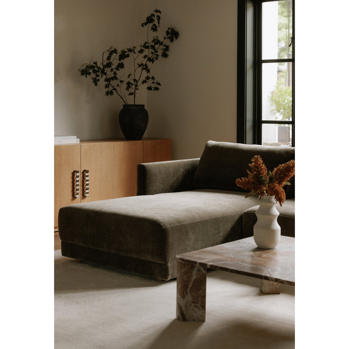 Bryn Sectional Left Heritage Cedar Green, Sectional Sofa by Moe's Home, 115.5" width x 31.5" height x 70.5" depth View 7