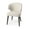 Niles Wingback Dining Side Chair | Cream Fabric with Dark Brown Wooden, Dining Chair by Mercana, 21.65" length x 25" width x 31.89" height thumbnail 1