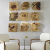 Bahati Wood Wall Décor In Natural Set/9, Sculptural Wall Art by Uttermost, 16" width x 16" height x 1.37" depth thumbnail 2