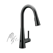 Online Designer Kitchen 7864EWBL Moen Sleek MotionSense Wave Single Handle Pulldown Kitchen Faucet with Power Clean Technology