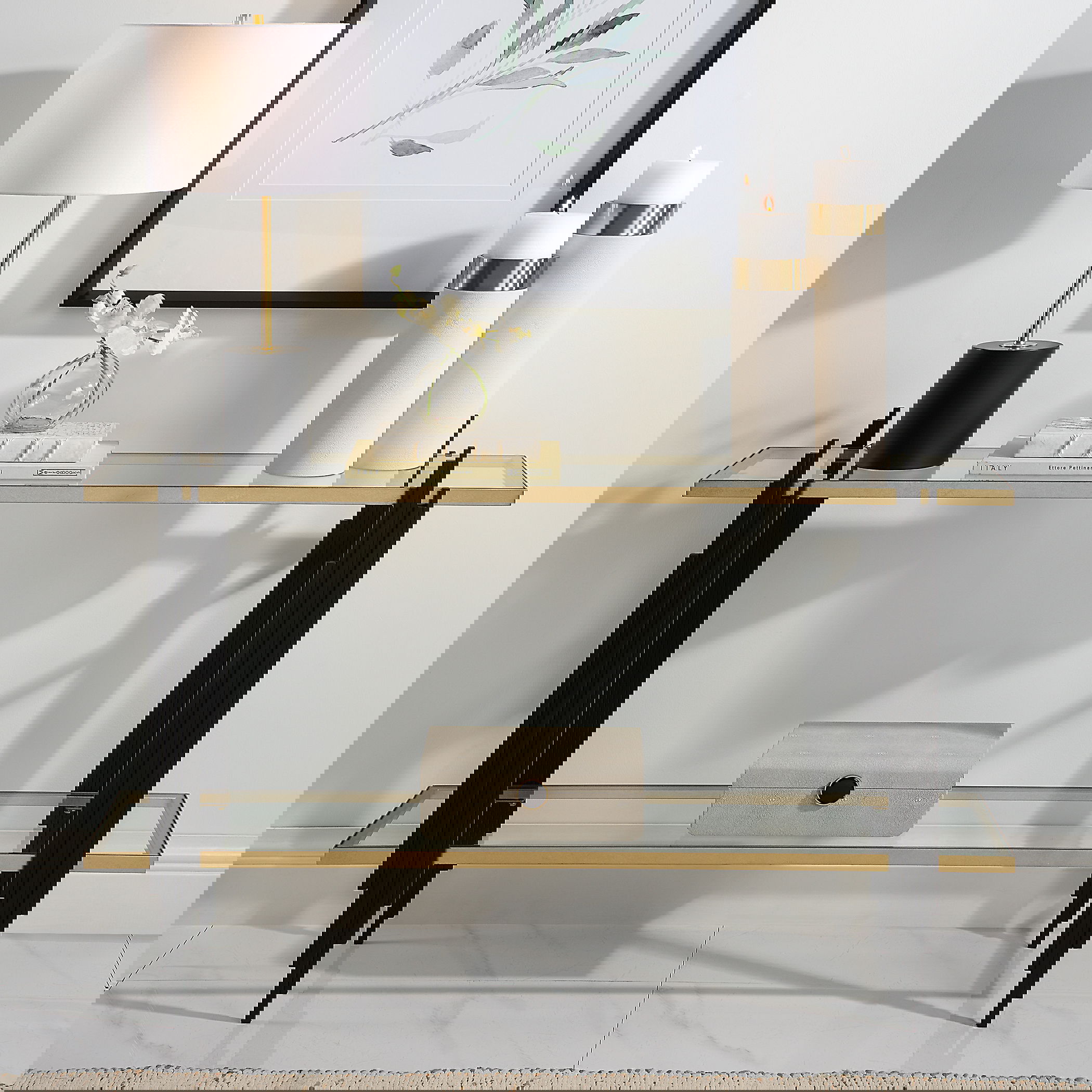 Empire Cityscape Console Table, Furniture by Uttermost, 52" width x 33.87" height x 13" depth View 2