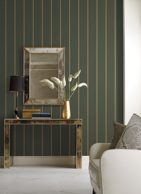 Green Social Club Stripe Wallpaper