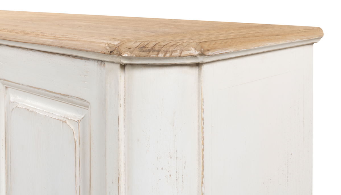 Antique Whitewash Sideboard  6 Door, by Sarreid, 1'8" length x 9'11" width x 3' height View 12