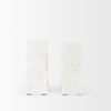 Cavetto White Marble Bookends with rough carving S/2, by Mercana, 4.25" length x 2.5" width x 6" height thumbnail 9