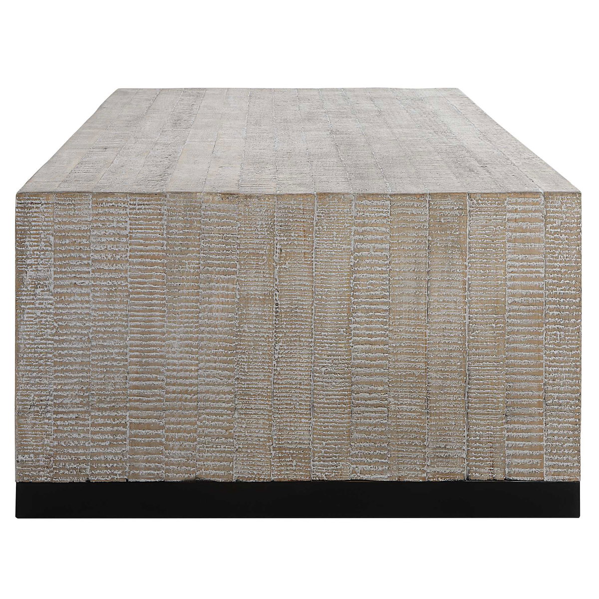 Bosk White Washed Coffee Table, by Uttermost, 53.87" width x 18.12" height x 29.87" depth View 6