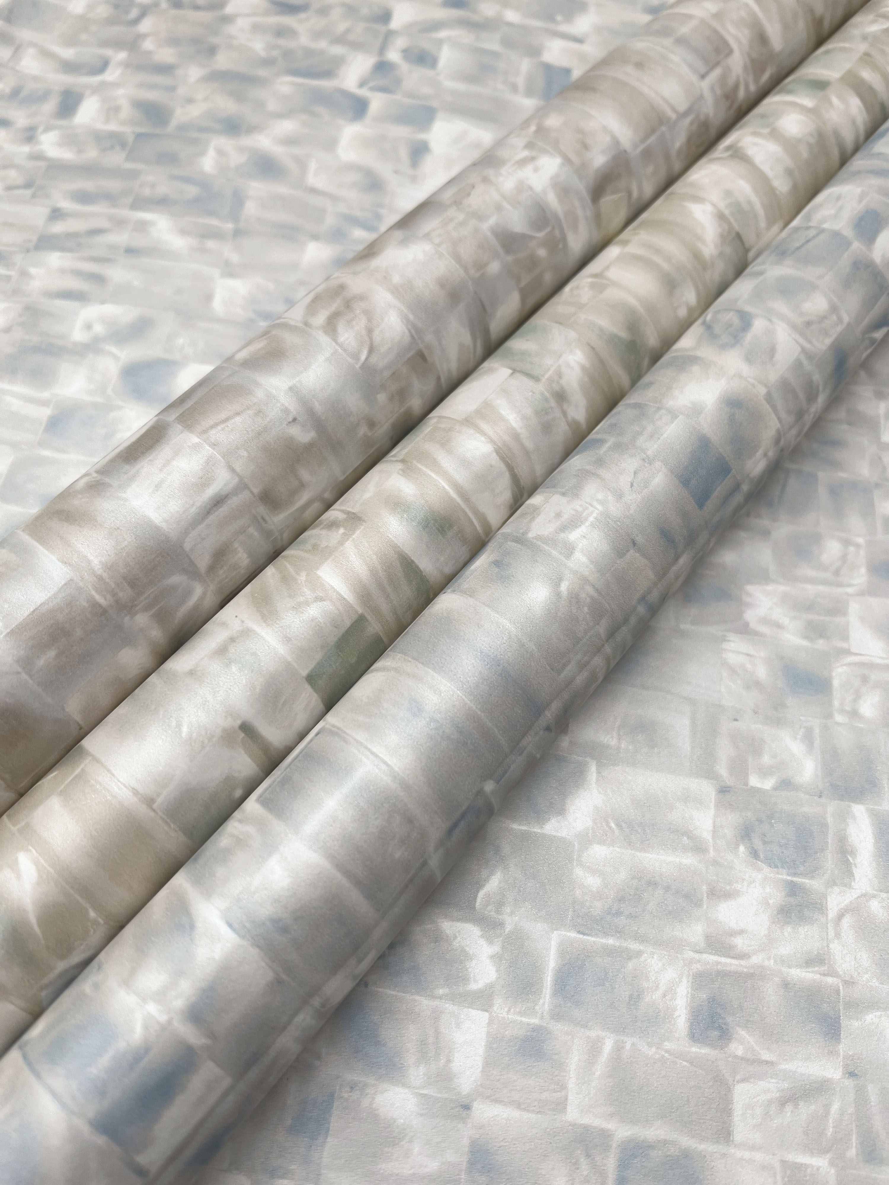 Mother of Pearl Blue & Green Peel & Stick Wallpaper large image 
