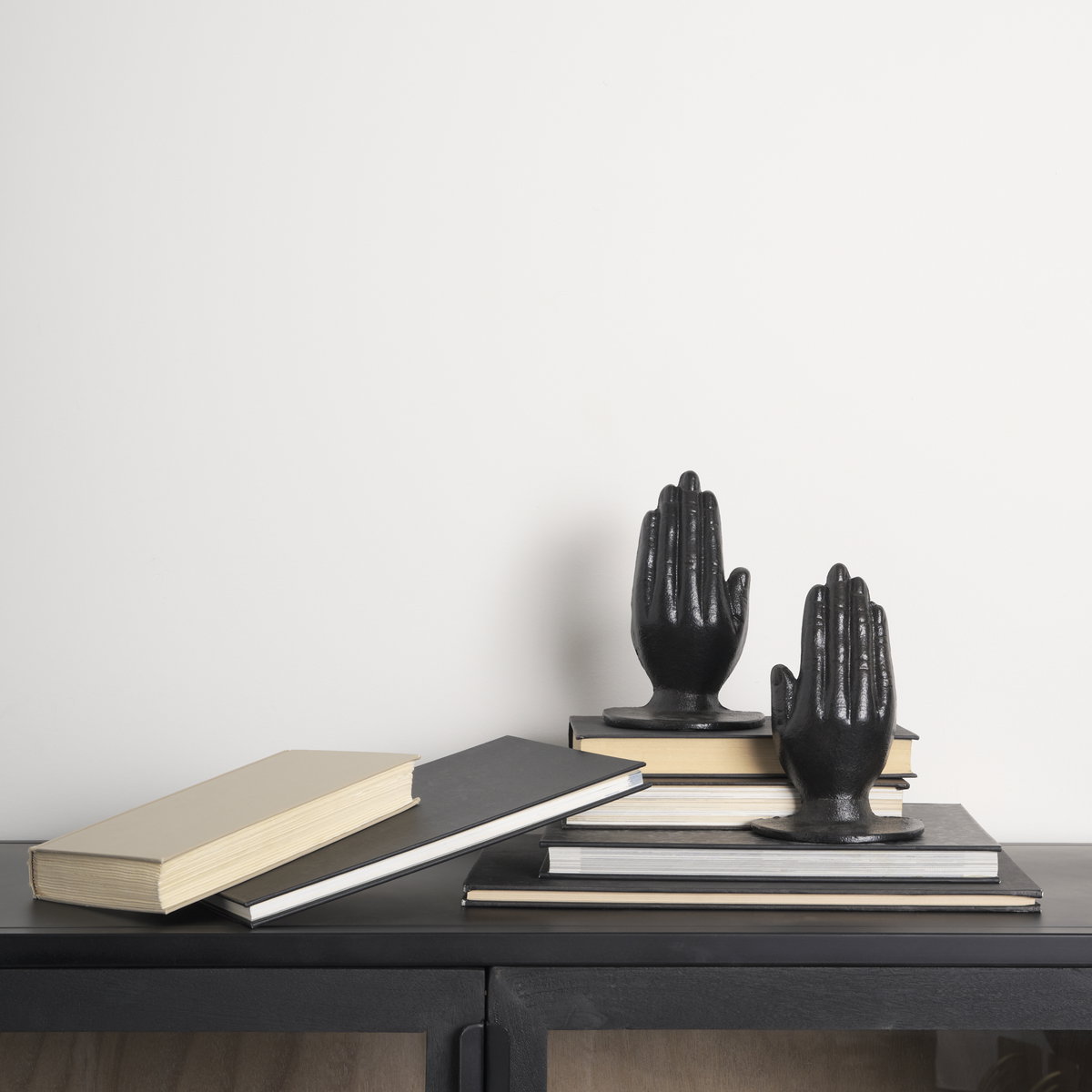 Praying Hands Bronze Cast Iron Book Ends, Bookend by Mercana, 5.91" length x 4.65" width x 7.17" height View 3