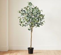 Online Designer Bedroom Faux Silver Dollar Eucalyptus Tree, 7'