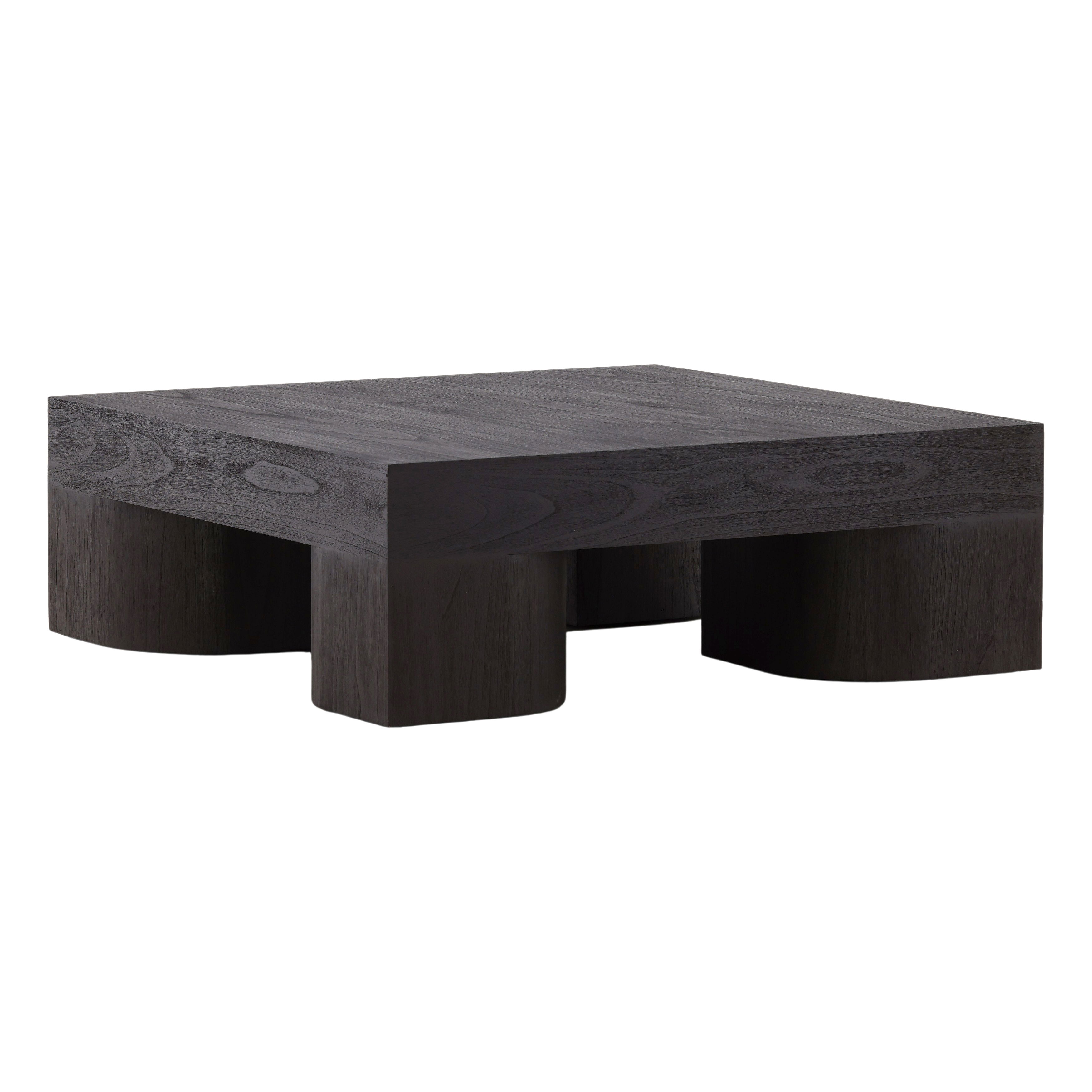 Juna Coffee Table Dark Brown, by Dovetail, 47.24" width x 16.1" height x 47.24" depth View 1