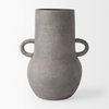 Armani 10.4H Brown-Gray Double Ear Ceramic Vase, by Mercana, 8.07" length x 6.3" width x 10.43" height thumbnail 6