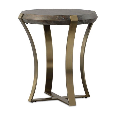 Unite Brass Leg Wood Side Table