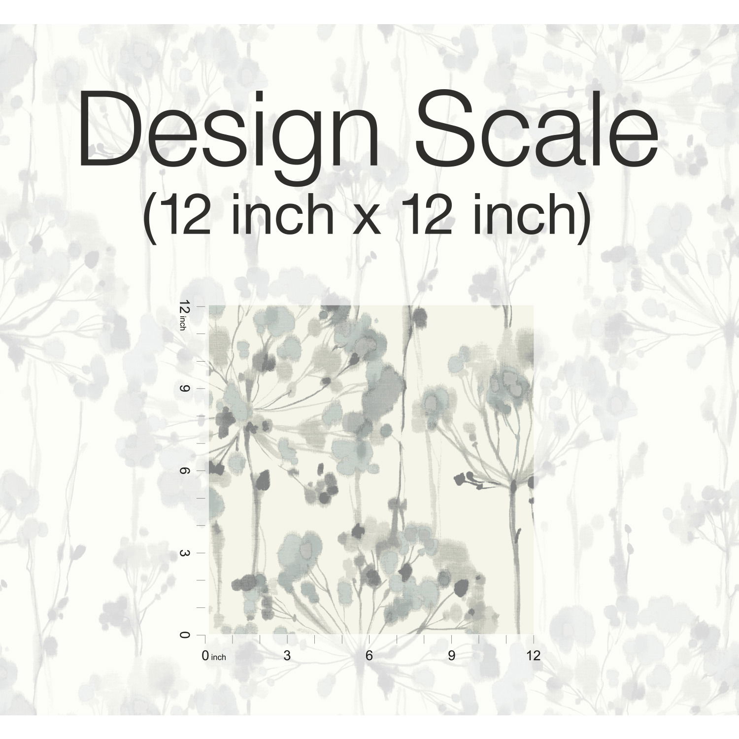 Flourish Blue & Grey Wallpaper, by York Wall, 27' length x 2'3" width x 0.02" depth View 4