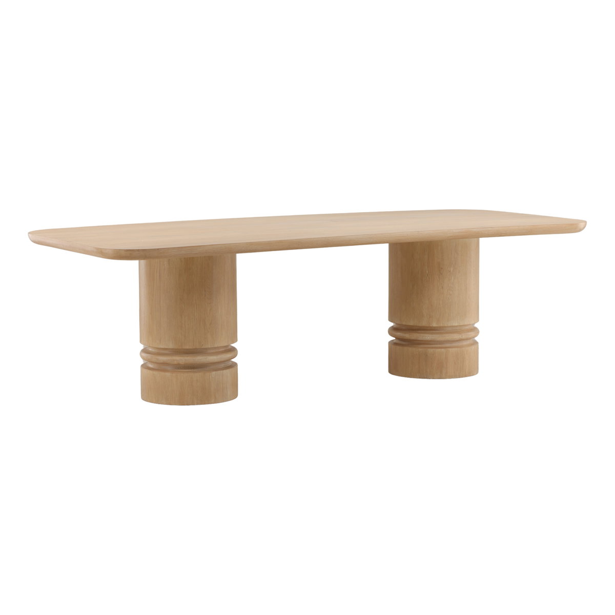 Torrin Dining Table Light Natural 102', by Dovetail, 102.4" width x 30" height x 44" depth View 1