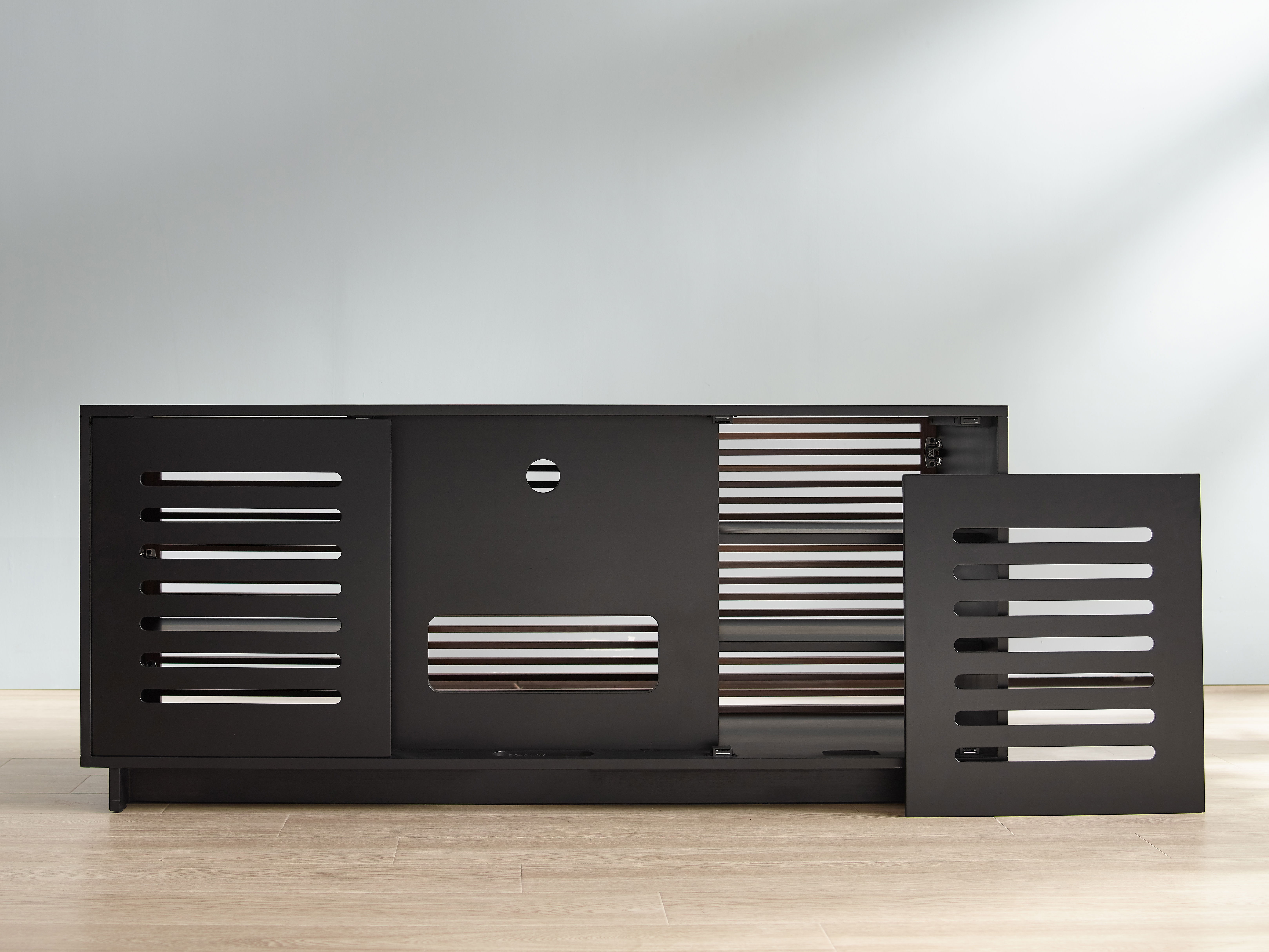 64' Rowan Media Center, Amber, Media Console by Greenington, 64.5" length x 20" width x 27.75" height View 5