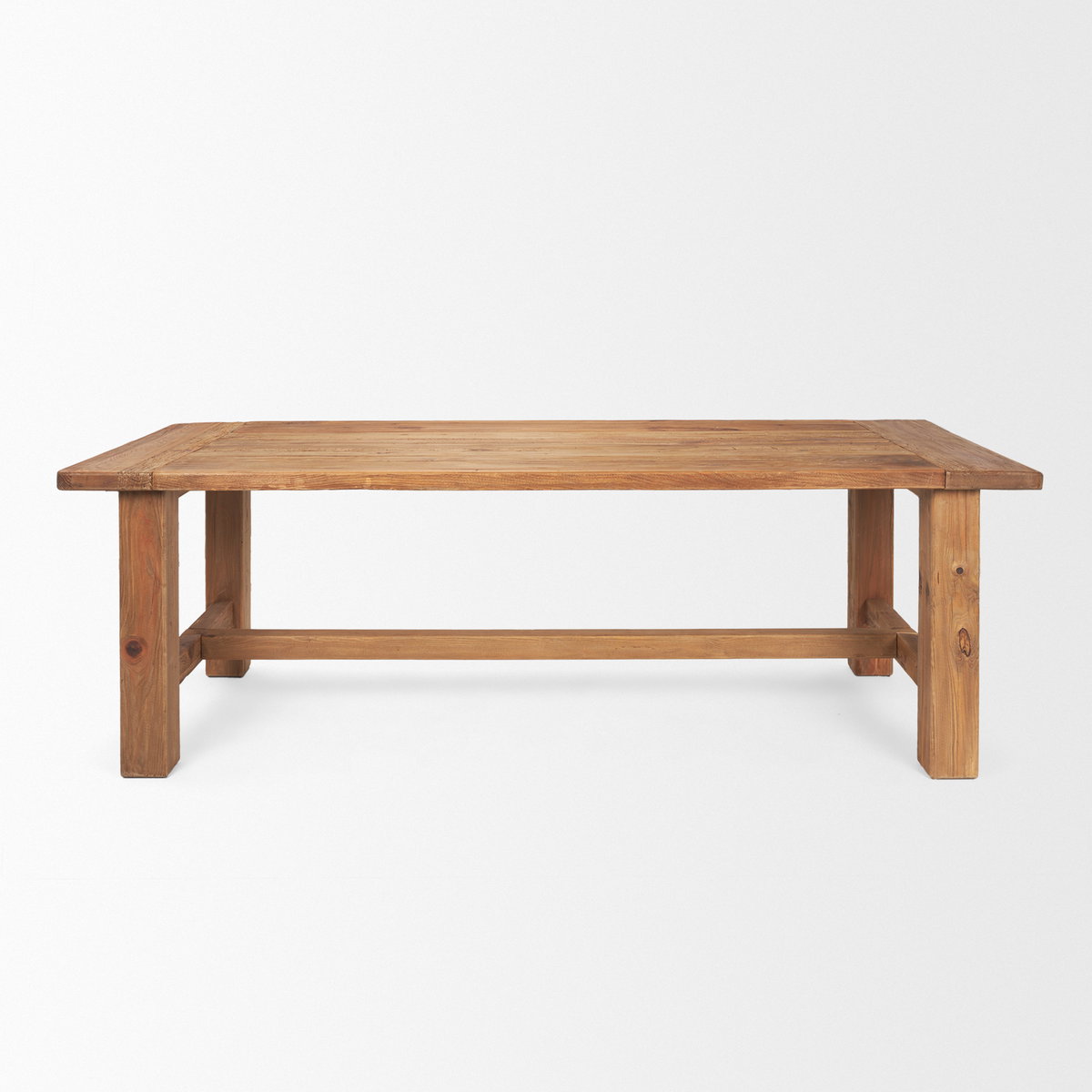 Stetson 94.5'L x 39'W Rectangular Trestle Dining Table | Natural Brown Wood | Seats 8, by Mercana, 94.5" length x 39" width x 30" height View 5
