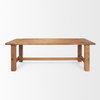 Stetson 94.5'L x 39'W Rectangular Trestle Dining Table | Natural Brown Wood | Seats 8, by Mercana, 94.5" length x 39" width x 30" height thumbnail 5