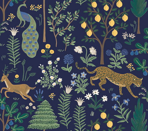 Menagerie Blue Peel & Stick Wallpaper
