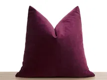 Online Designer Home/Small Office Plum Velvet Pillow Cover • Plum Velvet Euro Sham Cover • Purple Solid Throw Pillow • Velvet Soft Fabric •• All Sizes