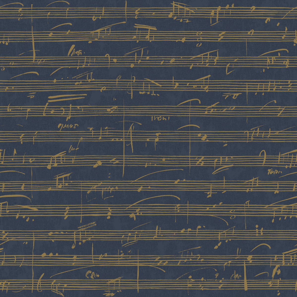 Melody Navy Peel & Stick Wallpaper, by York Wall, 16'6" length x 1'8.5" width x 0.02" depth