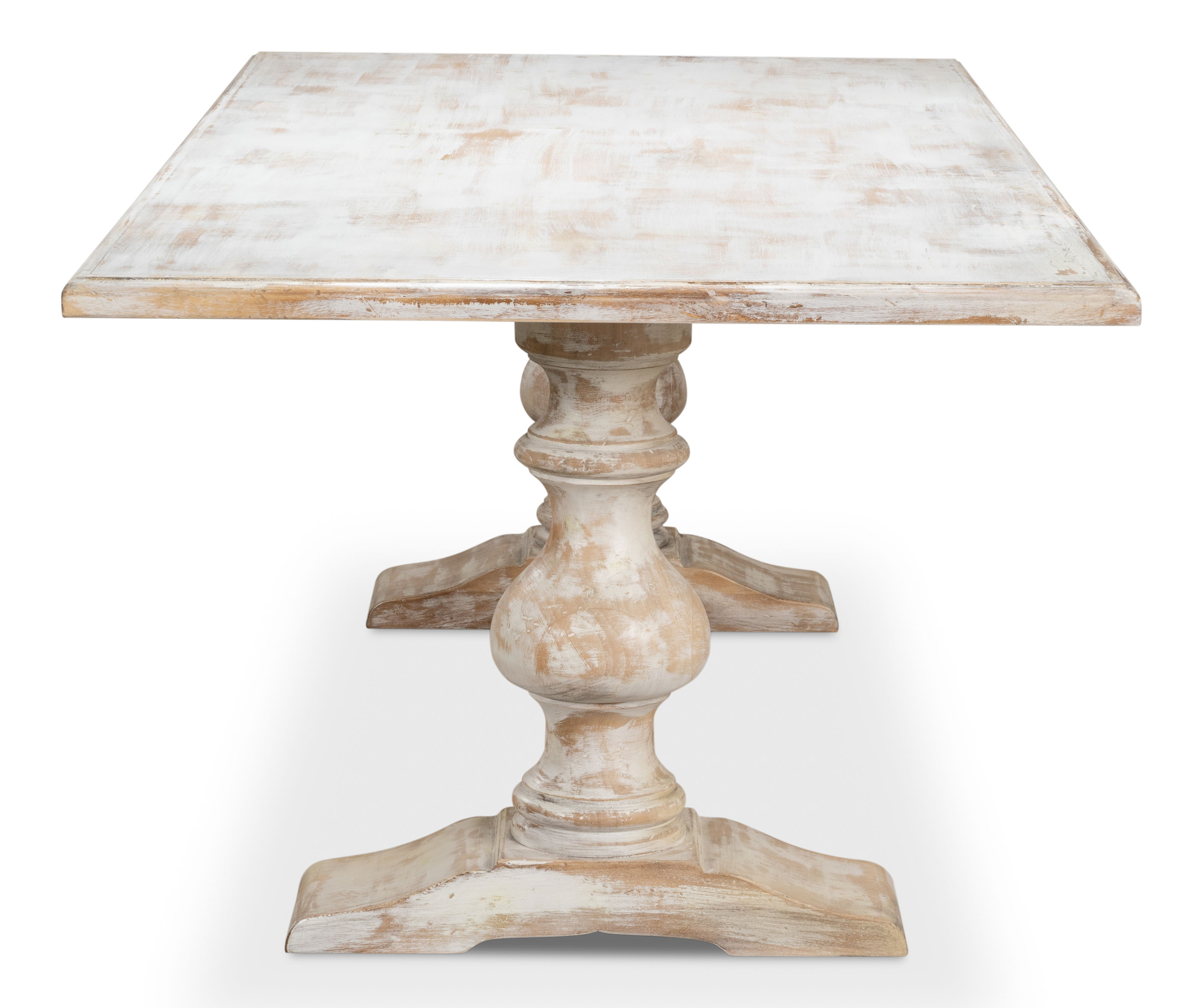 *Lionisio Trestle Table,Disrupted White, Dining Table by Sarreid, 84" length x 41" width x 30" height View 4