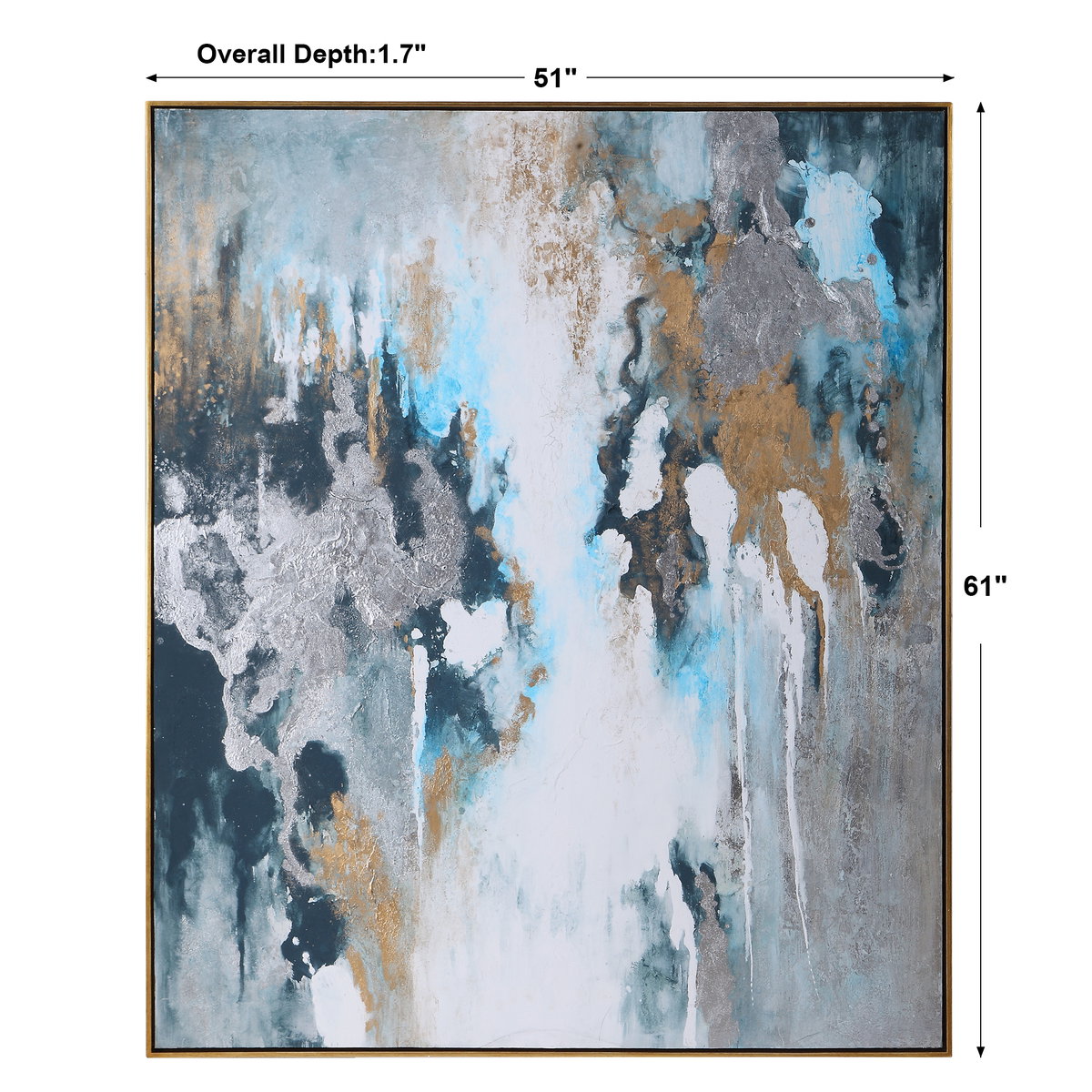 Stormy Seas Hand Painted Canvas, Art by Uttermost, 51" width x 61" height x 1.7" depth View 3