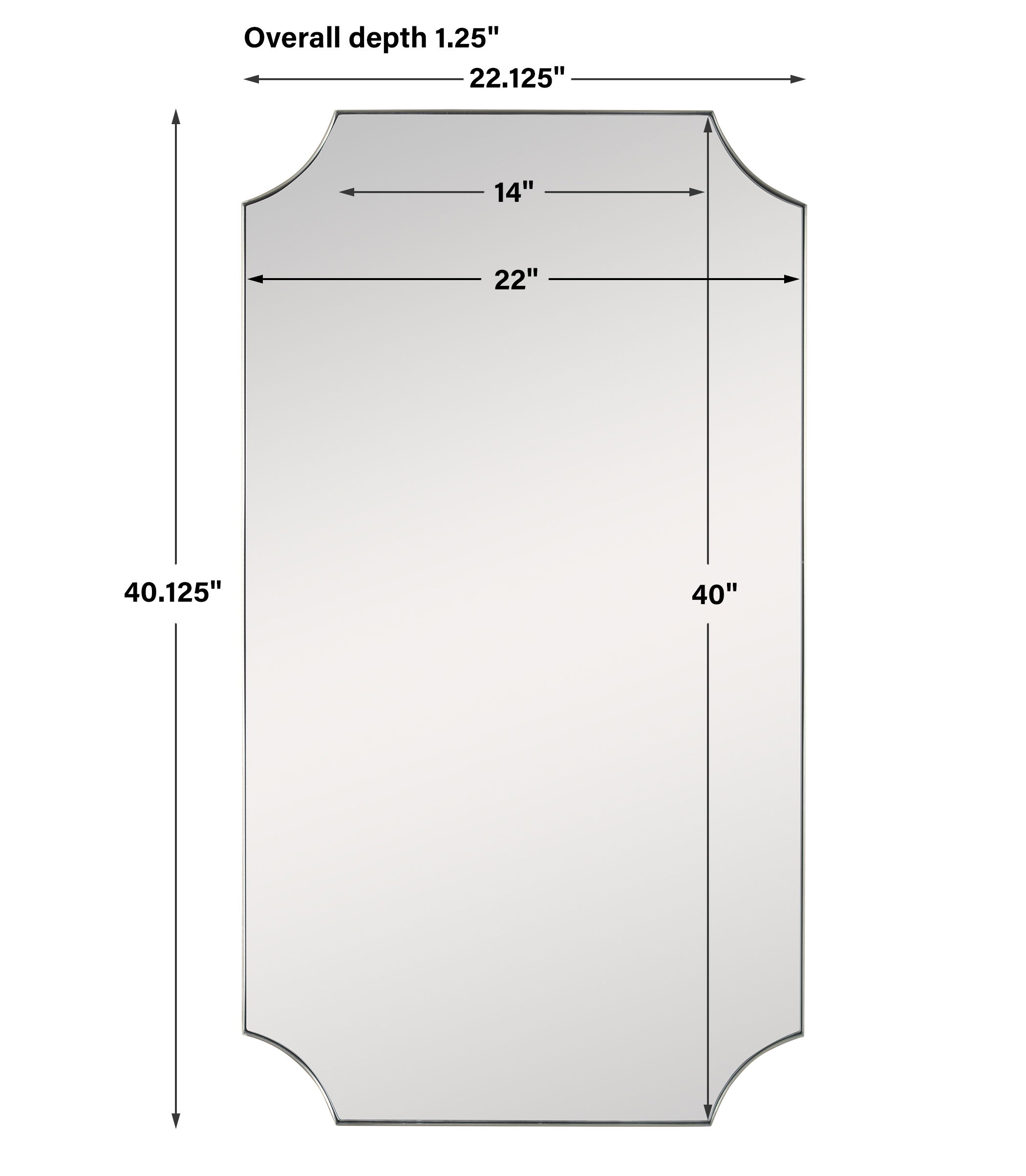 Lennox Brass Scalloped Corner Mirror large image 