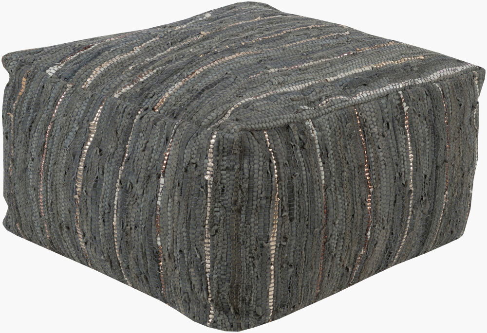 Anthracite Pouf, Ottoman by Surya, 24" width x 13" height