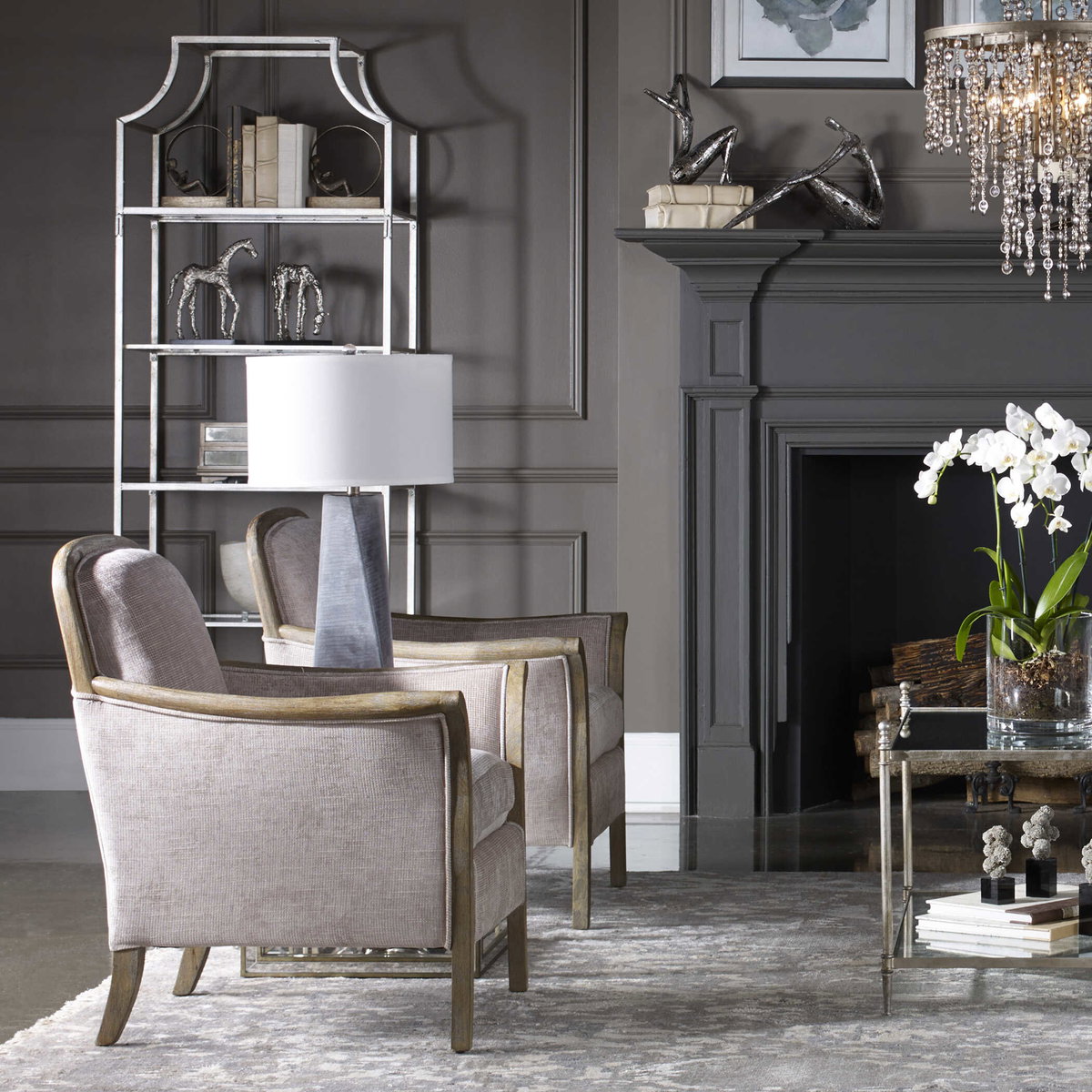 Anatoli Charcoal Gray Table Lamp, by Uttermost, 1'4" width x 2'6.75" height x 1'4" depth View 4