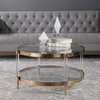 Kellen Glass Coffee Table, by Uttermost, 32" width x 17.25" height x 32" depth thumbnail 2